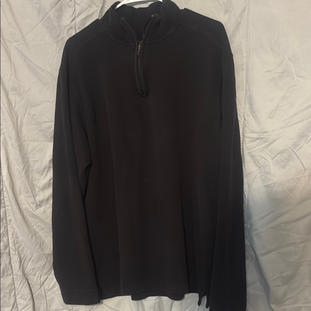 1/4 Zip Covington Black Ribbed Pullover